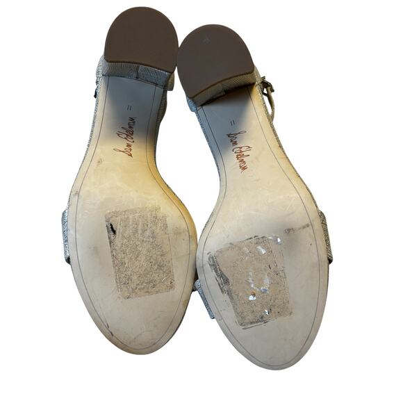 Sam Edelman Yaro Ankle Strap High Heel Sandal 11 Gold Open Toe Formal Party - Picture 6 of 8